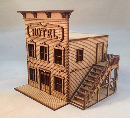 Hotel Brothel Western Building MDF Kit 28mm Terrain Scenery Old West