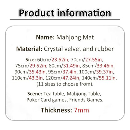 Round Mahjong Mat Thickened and Non-Slip Mahjong Tablecloth with Carrying Bag, Home Play Mat for Mahjong, Poker, Card, Board, Tile Games(Sky Blue,75cm/29.52in) - color: Sky Blue, size: 75cm/29.52in