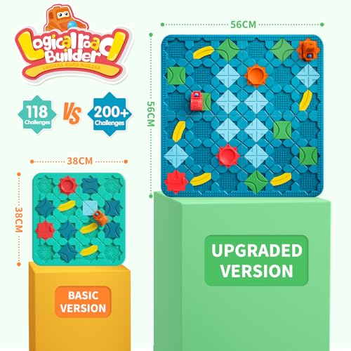 Kids Toys STEM Board Games - Large Size Logical Road Builder Educational Brain Teasers Puzzles Toys, Preschool Learning Montessori Big Board Maze Birthday Gifts Kids Boys Girls Age 4-8 Year Old - color: Turquoise