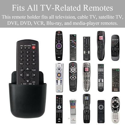 noonebutyou 3 Pcs Remote Control Holder Wall Mount Self Adhesive Remote Case Hole-Free Storage Organizer Wall Pencil Holder Phone Charging for Home Office School(Black) - color: Black