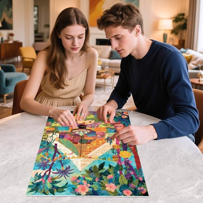 Camping 300 Piece Jigsaw Puzzles, Tropical Glamping 300 Piece Puzzle for Adults, Perfect for Family Time, Home Wall Decor, Great Gift for Adults, Seniors, 20.5 x 15 in - style: Tropical Glamping