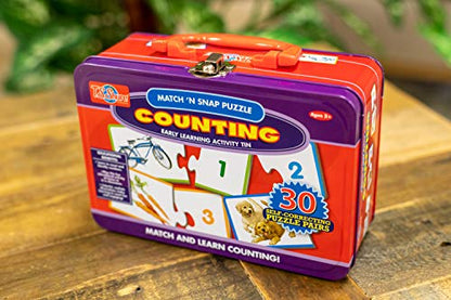 TS Shure by Bendon Counting Numbers 30-Piece Matching Puzzle with Tin Storage Case Pre-School Kindergarten Learning 51472 - style: Counting Numbers Puzzle Pair
