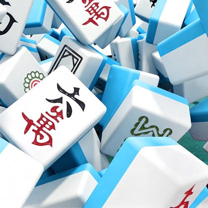 144 Pcs Chinese Mahjong Tile Set, 1.2 in Tiles & Accessories, Mahjong Gift Set with Storage Box & Instructions, Portable Travel Game for Beginners, Adults, Family Game Nights