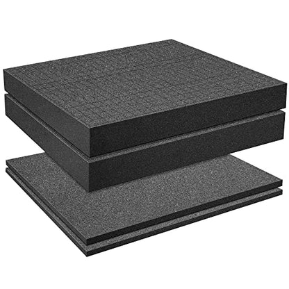 DECOHS 4 PCS Pick Apart Foam Insert- 2 Size Pick and Pluck Foam- Pluck Pre Cube Sheet Foams with Bottom Use for Board Game Box Cases Storage Drawer (Length 12 Inch) - size: 2 Sizes - 4 Pieces - Up to 12 inches