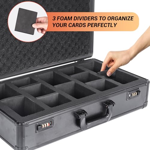 Graded Card Storage Box 5 Slots, PSA/BGS Graded Slabs-Collector Box for Trading & Sports Cards with Coded Lock, Easy to Carry(No Card) - style: 5 SLOTS