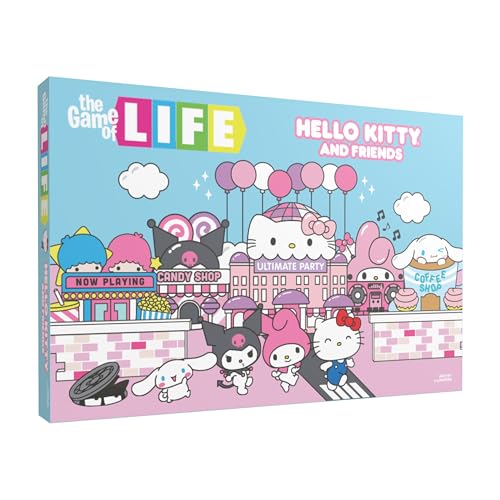 The Game of Life: Hello Kitty and Friends Board Game, Collect Apples and Buy Bows on The Way to The Ultimate Party, Play as Hello Kitty, Kuromi, & More, Officially Licensed Collectible & Merchandise