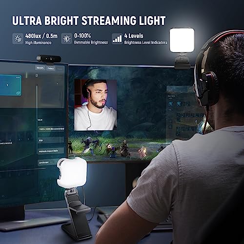 NEEWER LED Streaming Light with Windows & macOS Software Control, 2 in 1 Monitor Mount & Stand, Ultra Bright 2900K-7000K USB Laptop Computer Webcam Lighting for Video Conference, Zoom Call, PL81 PRO