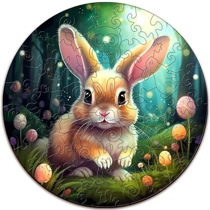 Wooden Puzzles for Kids Ages 4-8, Cute Bunny Puzzle, Unique Animal Shaped Wooden Jigsaw Puzzles for Kid, 50 Pieces Puzzles for Kids(50pcs,11.4 * 11.4in) - color: Easter Bunny