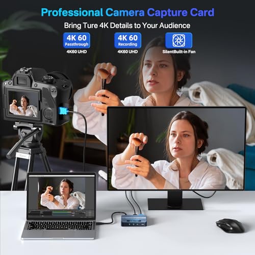 ACASIS 4K60fps Video Capture Card for Streaming and Gaming, VRR Support, External Capture Card for Xbox Series X/S, Xbox One, PS5, PS4/Pro, PC/Mac, Live Stream