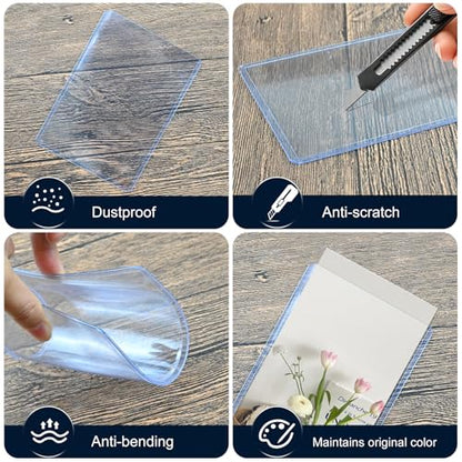 15 Pack Post Card Photo Top Loaders 4 x 6 Inches Hard Plastic Cards Sleeve Protectors Rigid Photo Plastic Sleeves for Trading Cards, Baseball Cards, Postcards