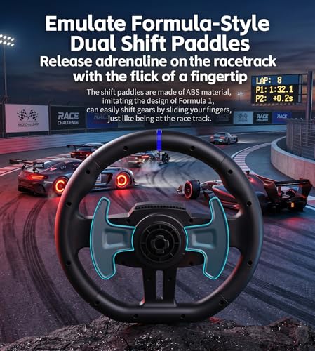 PXN V9Gen2 Racing Wheel with Pedals and Shifter 270/900 Degree Gaming steering Wheel for PC,PS4,PS3,Xbox One, Xbox Series X/S,N-Switch (NOT Support Mac/PS5)