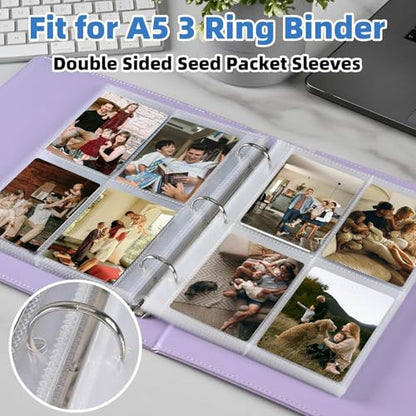640 Pockets 4 Pocket Card Sleeves,Double-Sided 4 Pocket for 3 Ring Binder, Fit 2.5x3.5 Cards, 80 Sheets A5 Binder Sleeves,Top Loading Page Protector, Ultra Clear for Photos, Postcards, Trading Cards - size: 80