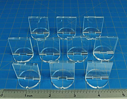 Wargame Counter Stands | Chit Holders | 1-Inch | Clear | Holds 25.4mm square card markers upright | Snap-fit, glue optional | Pack of 10 | Laser-cut | Hex-grid & magazine games