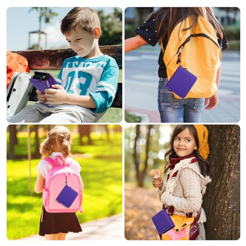 GEAoffice 1 Pocket Mini Trading Card Binder Holds 80 Cards with Zip, Purple | Super Lightweight, 40 Removable Acid-free & Non-PVC Sleeves, Premium PU Leather Card Binder for TCG, MTG, Sports&Games, Gift - color: Purple-1 Pocket