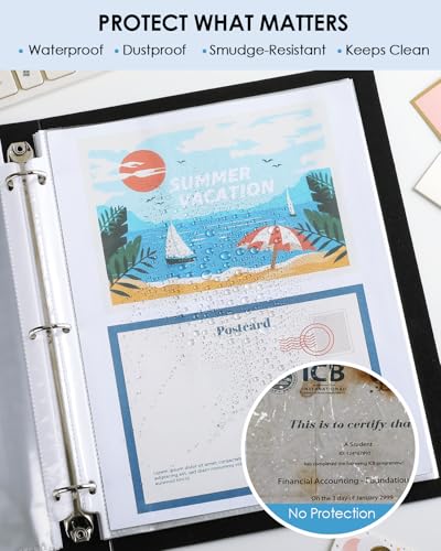 KTRIO Sheet Protectors 8.5 x 11, Page Protectors for 3 Ring Binder, 50 Pack | Crystal Clear, Top Loading, PVC-Free & Acid-Free Polypropylene, No Print Transfer, Protects Letter Size Documents