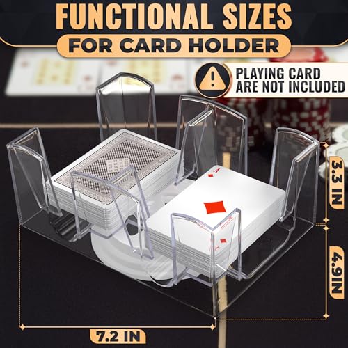 Playing Cards Holder Rotating 360° – Compact Plastic Playing Card Tray for Easy Access 6 Decks with Smooth Rotation | Organizes Multiple Decks for Canasta, Poker & More, Durable with Smooth Rotation - size: 6 Decks