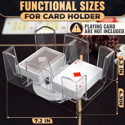 Playing Cards Holder Rotating 360° – Compact Plastic Playing Card Tray for Easy Access 6 Decks with Smooth Rotation | Organizes Multiple Decks for Canasta, Poker & More, Durable with Smooth Rotation - size: 6 Decks