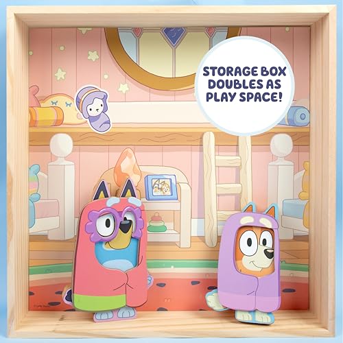 Horizon Group USA Bluey Magnetic Wooden Playhouse, 18 Piece Activity Set, Includes 2 Wooden Dolls House, Great Toys for Kids, Fun Birthday Party Activity, House Playset - color: Bluey House Playset