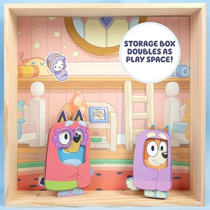 Horizon Group USA Bluey Magnetic Wooden Playhouse, 18 Piece Activity Set, Includes 2 Wooden Dolls House, Great Toys for Kids, Fun Birthday Party Activity, House Playset - color: Bluey House Playset