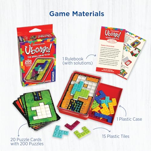 Ubongo: The Brain Game to Go – Solo Tile-Fitting Puzzle Game with 200 Puzzles and 4 Difficulty Levels for Ages 8 and Up by Thames & Kosmos