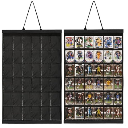 36 Cards Display Case - 35PT Graded Sports Card Frame - with PVC Protection & Clear View for Baseball Football Basketball Trading Card Wall Display, Black - color: Black