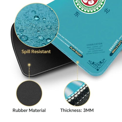 Mahjong Mat 32.4” x 32.4”, 3mm Thick Non-Slip Rubber Back Mahjong Table Mat, Noise Reduction Waterproof Mahjong Game Mat for Table, Mahjong Tile Mat for Cards, Dominoes & Board Games - color: Teal