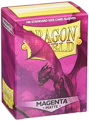 Dragon Shield | Standard Size Card Matte Sleeves | 100 CT - Smooth & Tough Premium TCG Sleeves | Compatible with Pokemon, Flesh & Blood, One Piece & Magic the Gathering | Magenta - Matte - color: Magenta