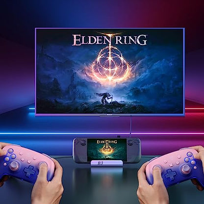 Docking Station for Steam Deck ROG Ally, 6 in 1 Stream Deck Dock with HDMI 2.0 4K@60Hz, 1000Mbps Gigabit Ethernet, 3 USB-A 3.0 and 100W Full Speed Charging USB-C Port Compatible with Valve Steam Deck