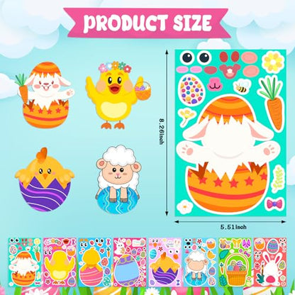48 Sheets Easter Stickers for Kids Bulk Cute Holiday Stickers Funny DIY Crafts Activities Party Favors Game Gifts for Boys Girls - style: Easter