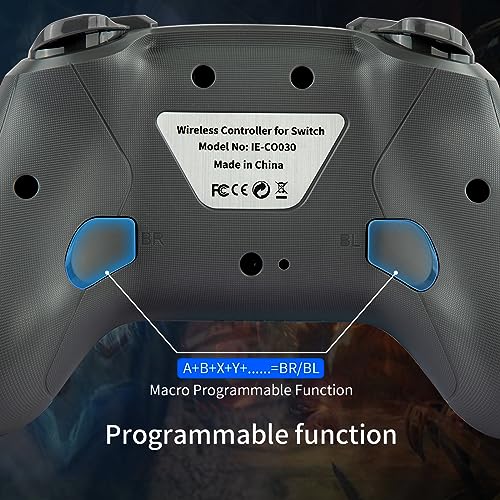 Iesooy Switch Controller, Wireless Switch Pro Controllers for Switch/Switch Lite/Switch OLED/Steam deck, Switch Remote Gamepad with 7-LED Colors/Wake-up/ Light6-Axis Gyro/Dual Motor/Turbo…