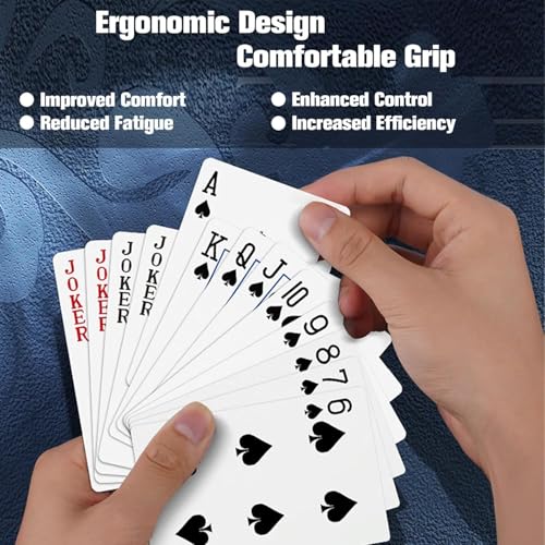 Ben Niu Bridge Size 100% Plastic Playing Cards Silver Edge Tin Box | Waterproof pvc deck, mechanical gear pattern, larger index readability, sturdy metal container, fully washable material - color: Silver Foil Bridge With Box