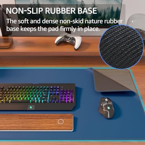 KTRIO Large Gaming Mouse Pad, Desk Mat, 31.5 x 15.7 in, Navy Blue, XXL | Smooth Micro-Weave Surface, Artistic Pattern Design, Non-Slip Rubber Base, Durable Stitched Edges, Office & Home Use - color: Navy Blue, size: 31.5l X 15.7w Inches