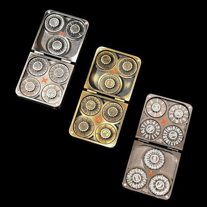 7 in 1 Metal DND Dice Set Spinner dice subitable for Dungeons & Dragons in Magnetic Iron Box（Gold） - color: Openable-gold