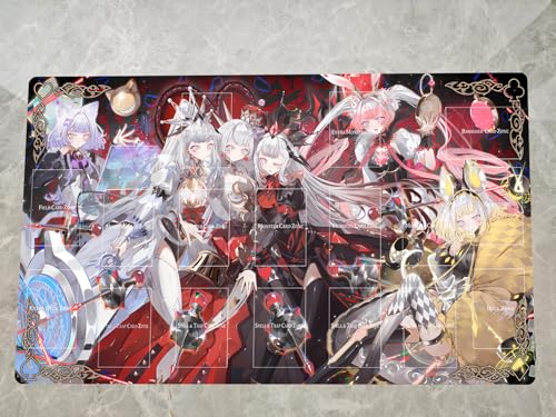 Playmat with Zones Maliss P White Rabbit TCG CCG Trading Card Game Mat & One Bag(ZC020-6)