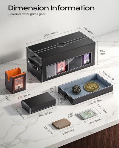 MoKo Commander Deck Box for MTG with Handle & Dice Tray, 8+2 Modular Design | 8-Deck Modular Card Case, Magnetic Holders & Dividers Included, Holds 1040+Double-Sleeved Cards, Playmat Storage, Fit TCG/EDH - color: Colorful