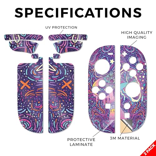 Glossy Glitter Gaming Skin Compatible with Nintendo Switch 2 Joy-Con Controller 2 Pack - Bad Trip - Premium 3M Vinyl Protective Wrap Decal Cover - Easy to Apply | Crafted in The USA by MightySkins - color: Bad Trip, size: 2 Pack of Joy-Con Skins, style: G