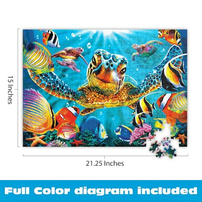 Buffalo Games - Tiny Bubbles - 300 Piece Puzzle for Adults - Oversized, Easy-to-Hold Pieces - Steve Sundram Ocean Scene - Premium Giftable Jigsaw