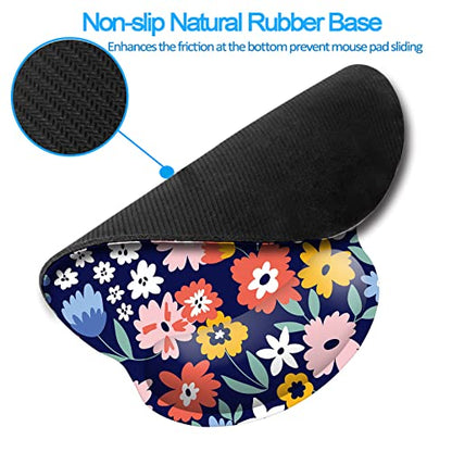 Memory Foam Wrist Support Mouse Pad Comfortable Padded Wrist Mousepads 9in X10in Desktop Notebook Mouse Mat (Vibrant Flower Foam) - color: Vibrant Flower Foam