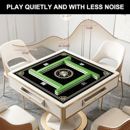 Mahjong Mat for Table, 31.5" x 31.5" Noise Reduction Non Slip Waterproof Mahjong Table Mat with Carrying Bag, Suitable for Mahjong, Poker, Board Games, Dominoes, and Card Games(Black) - color: Black