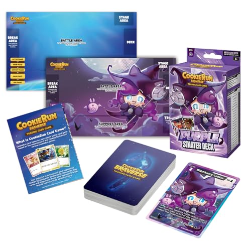 CookieRun Trading Card Game: Starter Deck Purple | 2 Player Competitive TCG | 20 Minutes | Includes 60 Cards - style: Purple