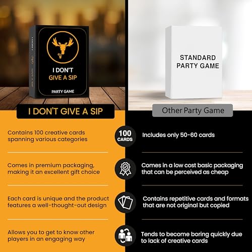 I DON'T GIVE A SIP... Fun Drinking Game for Adults | Hilarious Drinking Cards that Will Get You Drunk or Make You Do Funny Things | Adult Party Games for Game Nights and Epic Bachelor Parties
