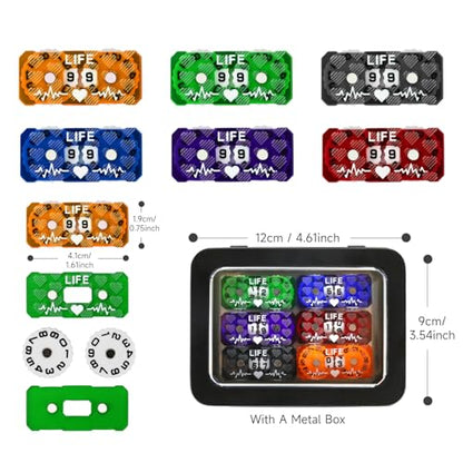 6Pcs MTG Life Counter Double Digits with Metal Box, Health Tracker Life Counter for Collectible Card Games, Compatible with D&D RPG CCG TCG Tabletop Board Games Magic Card Games Accessories - color: A Color-6pcs