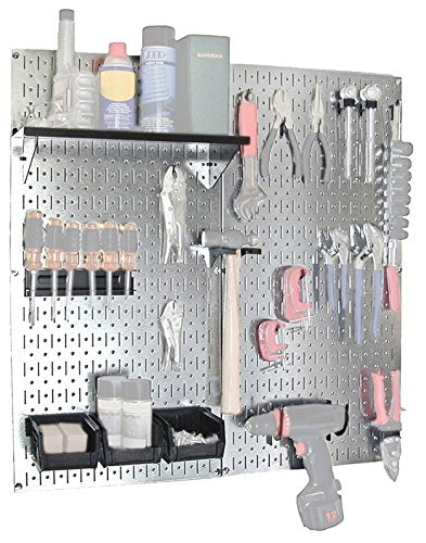 Wall Control 30-WGL-200GVB Galvanized Steel Pegboard Tool Organizer, Galv/Black - color: Galv/Black