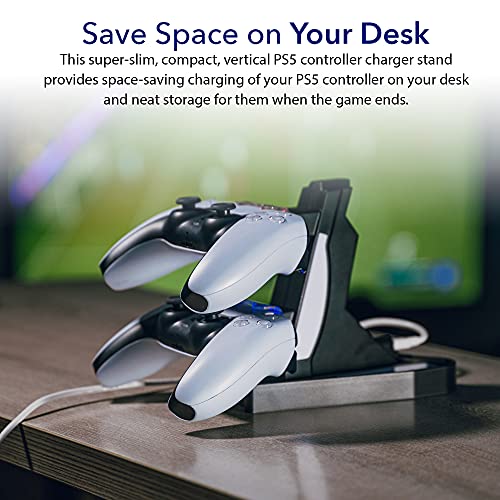 Charging Dock Station for PlayStation 5 Controllers - Vertical Controller Charger Stand, Dual Ports PS5 Charging Dock, Overcharge Protection PS5 USB Charging Station