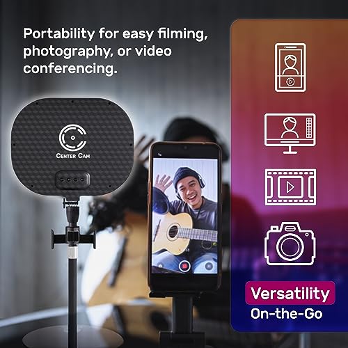 Camera Light for Computer - Video Conference Lighting, Podcast Lighting, Light for Zoom, Microsoft Teams, Streaming Twitch, Continuity Camera, Standing USB LED Ring Light - Center Cam