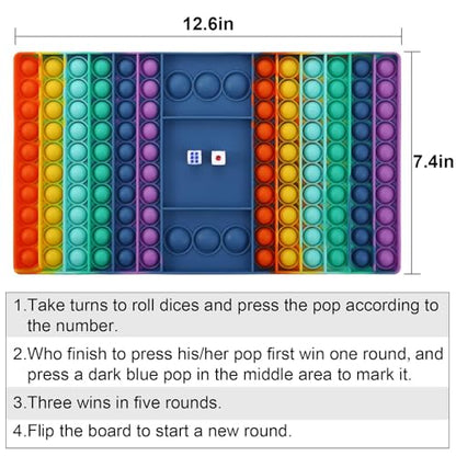 Pop Games Sensory Fidget Toy, Pop Board Math Multiplication Game for Family | Stress Relief Toys for Girls Boys with Autism ADHD Birthday Gifts for Kids