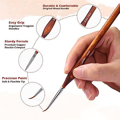 Golden Maple Miniature Model Paint Brushes-10pcs Micro Detail Paint Brush Set,Small Fine Detail Brushes for Acrylic, Oil, Watercolor & Paint by Number,Figurine - style: 10BW