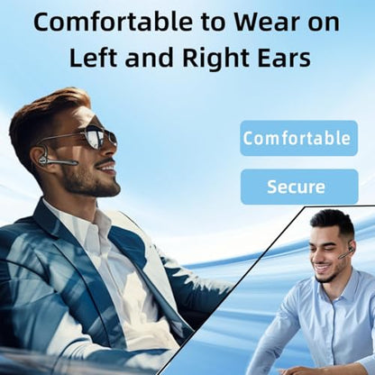 Bluetooth Headset Wireless Earpiece Earbuds with Noise Canceling Microphone 160H Standby Time Hands Free Headphones Single Ear Earphones for IOS Android Samsung Cell Phones Business Home Office Gaming