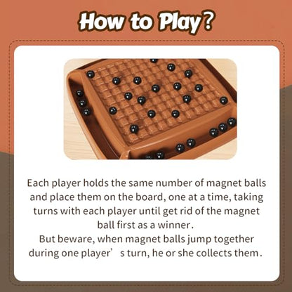 Magnet Game, Magnetic Game Chess 40 Piceses, Family Games for Kids and Adults, Board Game for Kids 8-12 Family Games Night 2-4 Players, Gifts for Teens Kid (Brown) - color: Brown