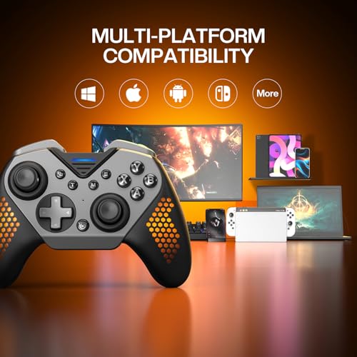 NYXI Flexi Wireless PC Gaming Controller, 1000Hz Polling Rate Hall Effect Joystick, Interchangeable D-pad&Left Joystick, 4 Mppable Buttons, Adjustable Turbo/Vibration for PC/Switch/iOS/Android | 1000Hz Polling Rate, Hall Effect Joystick, Interchangeable D